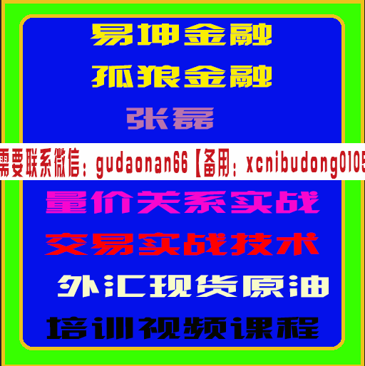 易坤金融孤狼张磊股市市场量价关系实战交易实战技术外汇原油期货培训视频