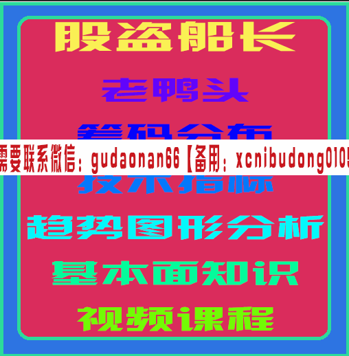 股盗船长老鸭头筹码分布技术指标趋势图形分析基本面知识视频课程