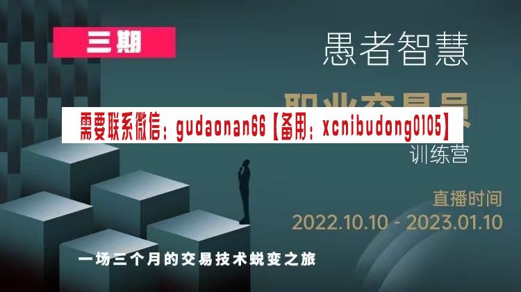 愚者老师 愚者智慧《职业交易员训练营》三期 期货视频课程